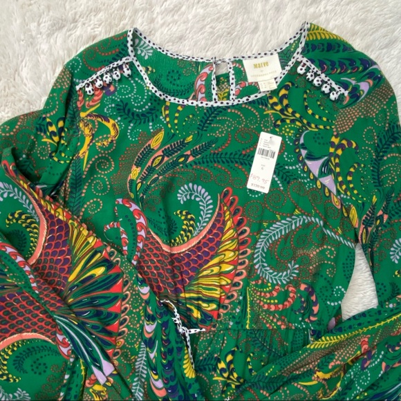 NWT Anthropologie Maeve Janis Dress, Green Paisley Print, Size 6. - Picture 11 of 16